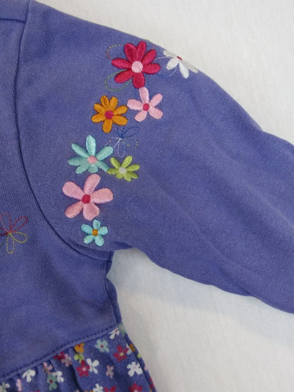 Gymboree Daisy Floral Print & Embroidery Romper Baby Girl Size 12-18 Mon VTG 200
